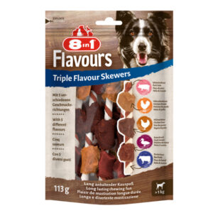 3x113g Triple Flavour Skewers Kauwrollen (18 stuks) 8in1 Hondensnacks