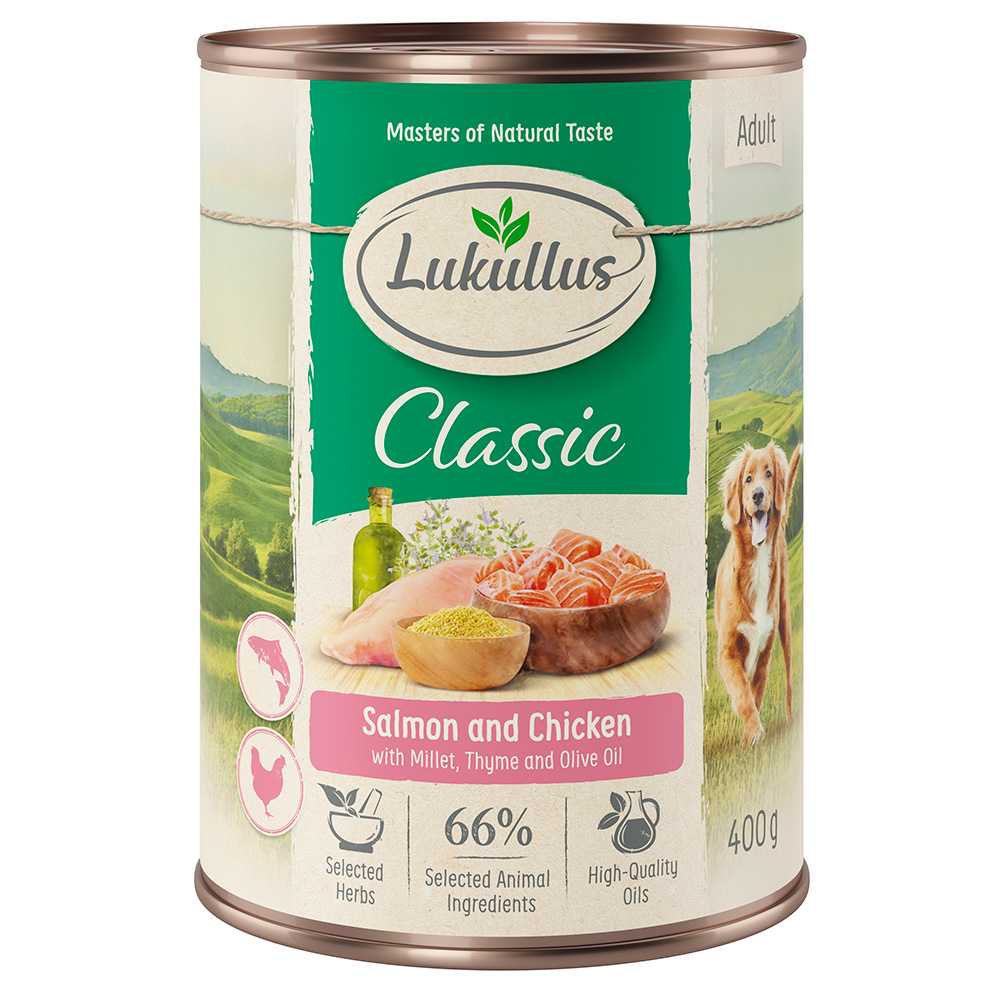 24x400g Adult Zalm & Kip Lukullus Hondenvoer