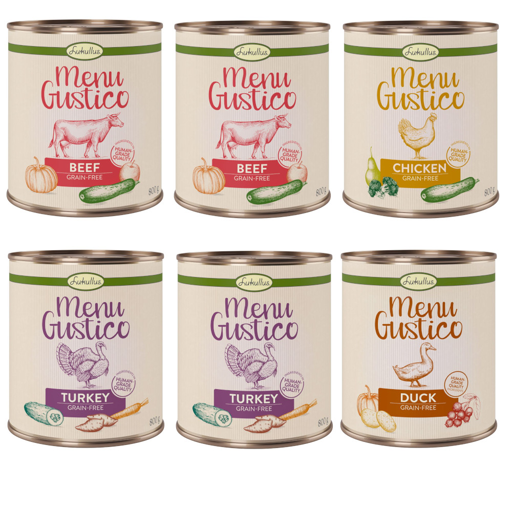 6x800g Menu Gustico Lukullus Hondenvoer