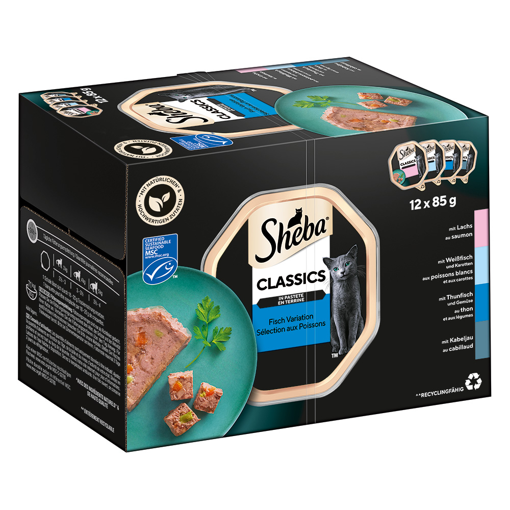 24x85g Variaties in Kuipjes in Paté Sheba Kattenvoer