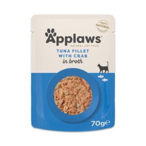 Voordeelverpakking 24×70 Tonijnfilet met garnalen Applaws Natural in bouillon natvoer voor katten