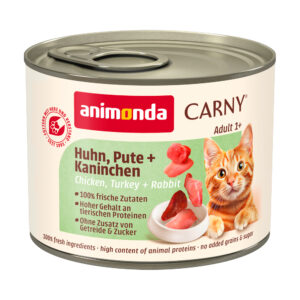 6x200g Adult Kip, Kalkoen & Konijn Animonda Carny Kattenvoer