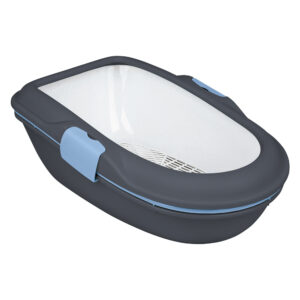 2 Stuks Trixie Kattenbak Berto 59x39x22 cm Donkergrijs