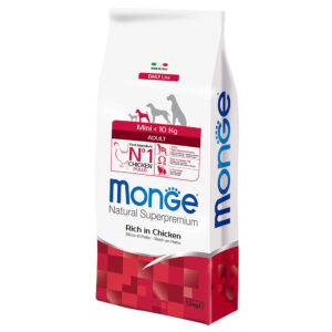 2x 7,5kg Super Premium Adult Mini Chicken Monge Droogvoer voor honden