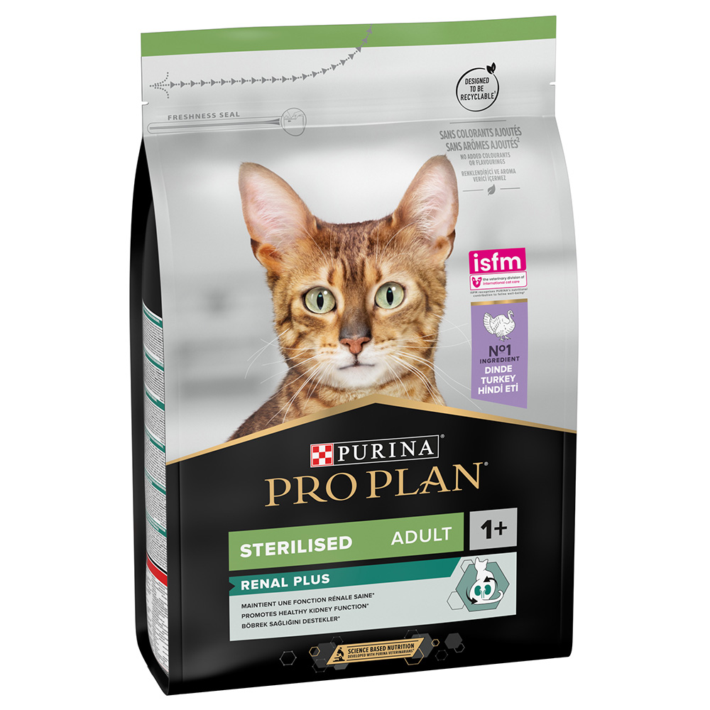 Purina Pro Plan Sterilised Adult Renal Plus – Rijk aan Kalkoen Kattenvoer – 3 kg