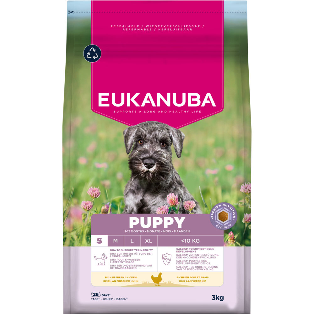 3kg Eukanuba Premium Nutrition Puppy Klein Ras Kip Hondenvoer droog