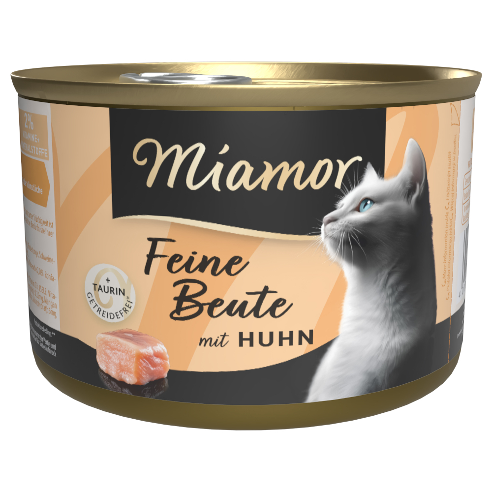 12x185g Miamor Fijne prooi kip natvoer voor katten