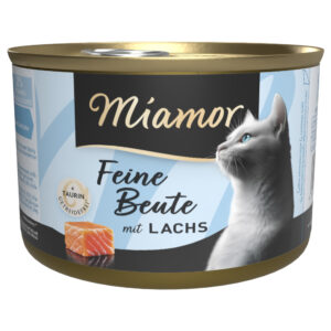12x185g Miamor Fijne prooi zalm natvoer voor katten
