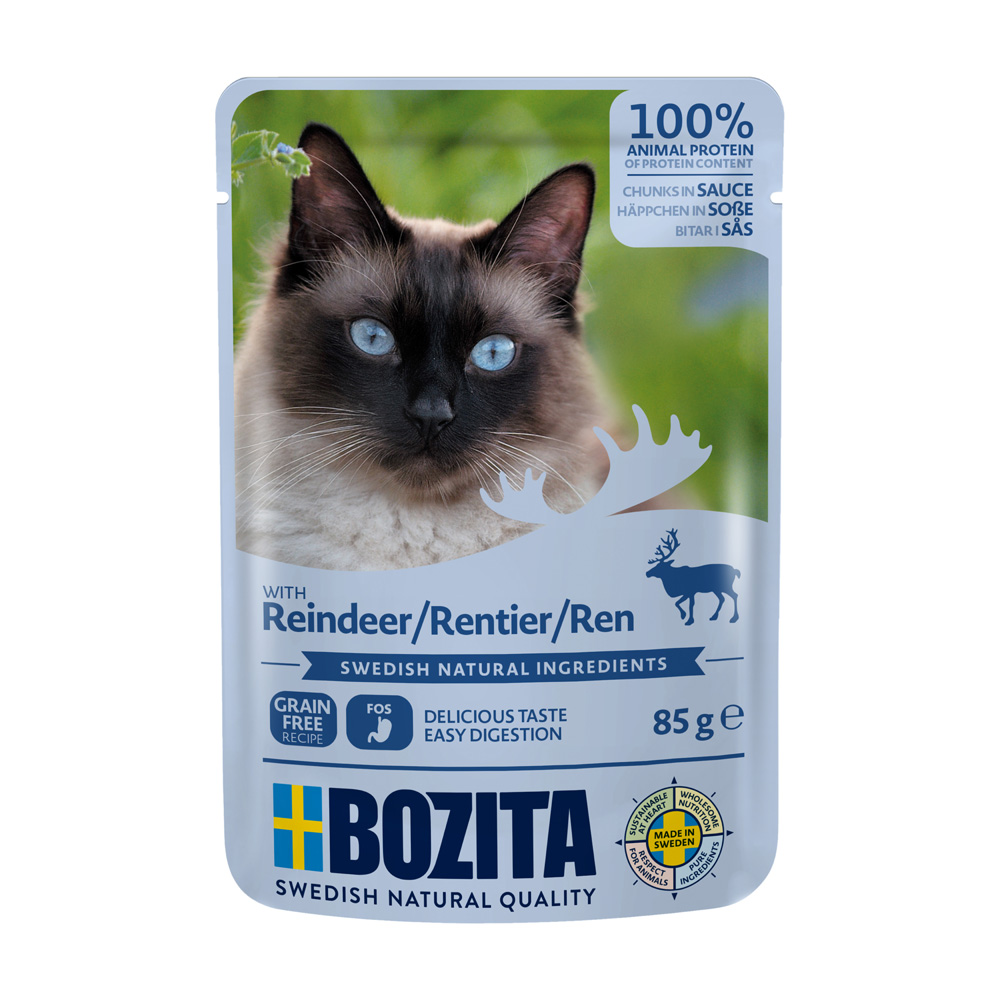 24x85g Stukjes in Saus Pouch Rendier Bozita Kattenvoer
