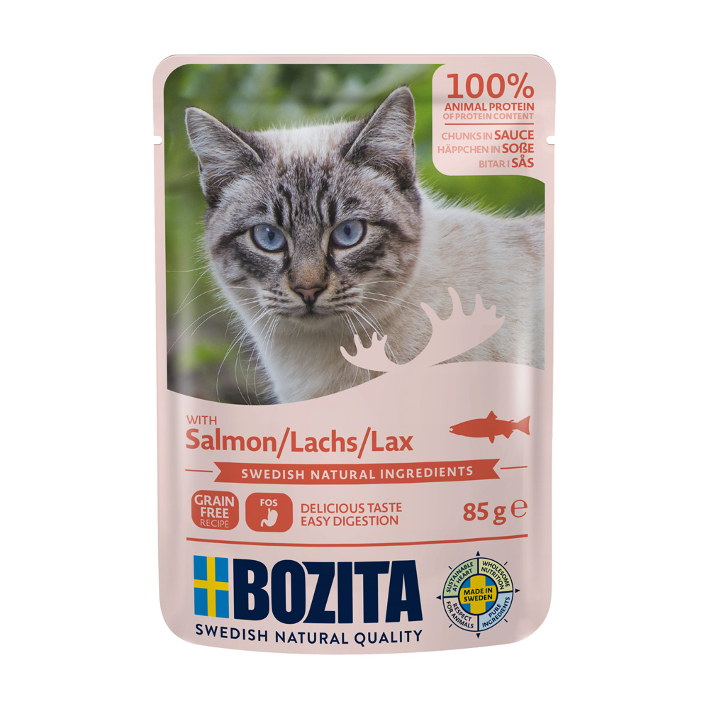 24x85g Stukjes in Saus Pouch Zalm Bozita Kattenvoer
