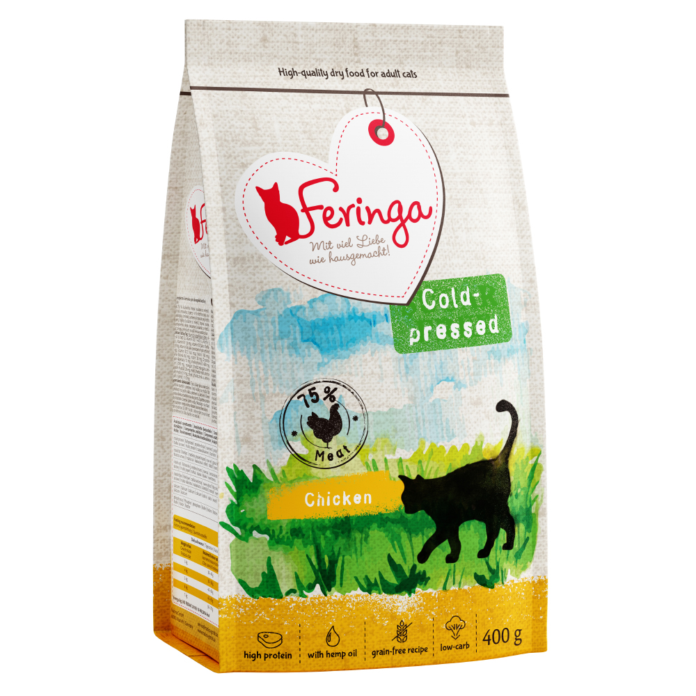 3x400g (1,2kg) Adult Koudgeperst Kip Feringa Kattenvoer