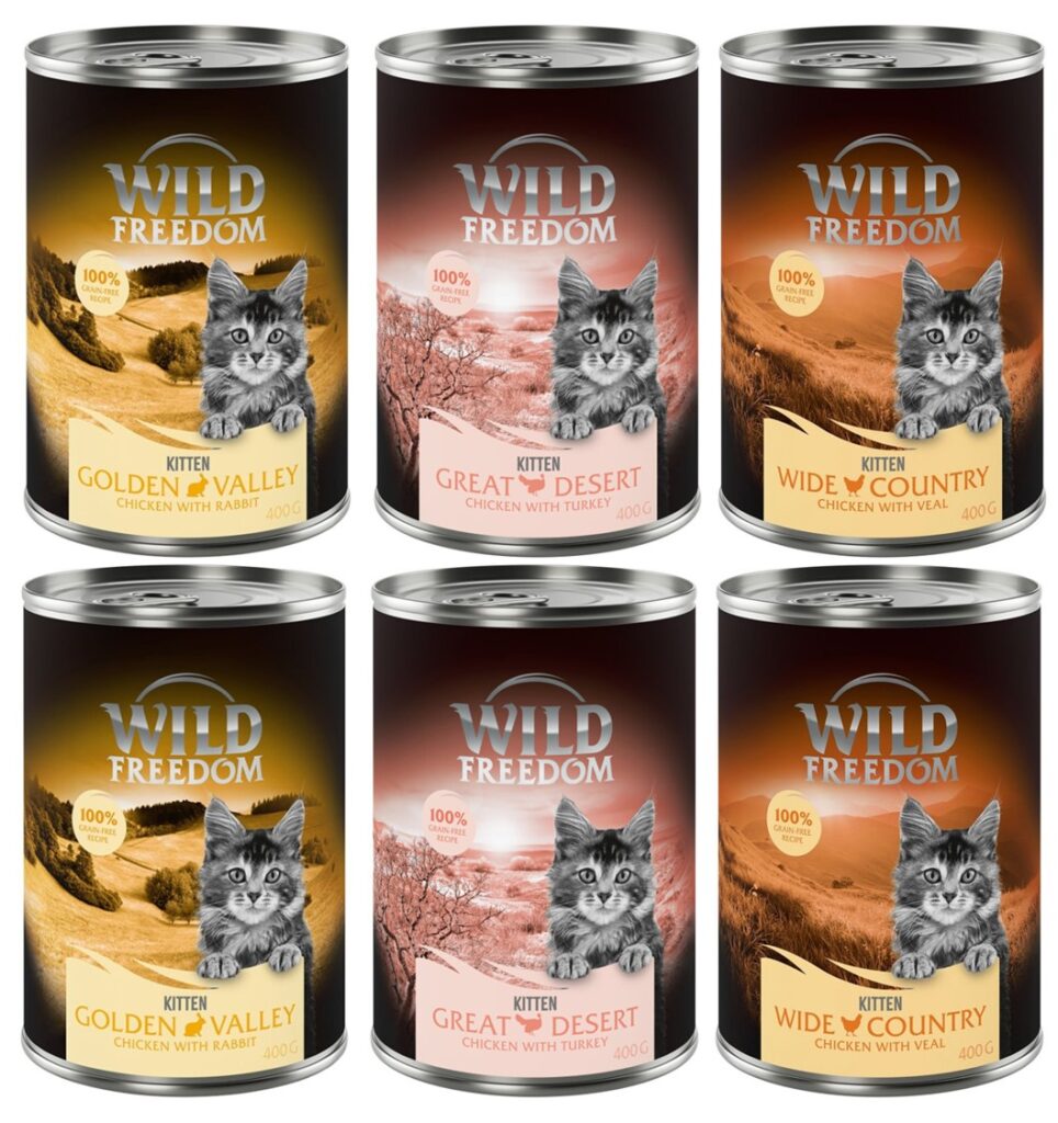 6x400g Kitten Mixpakket (3 Smaken) Wild Freedom Kattenvoer