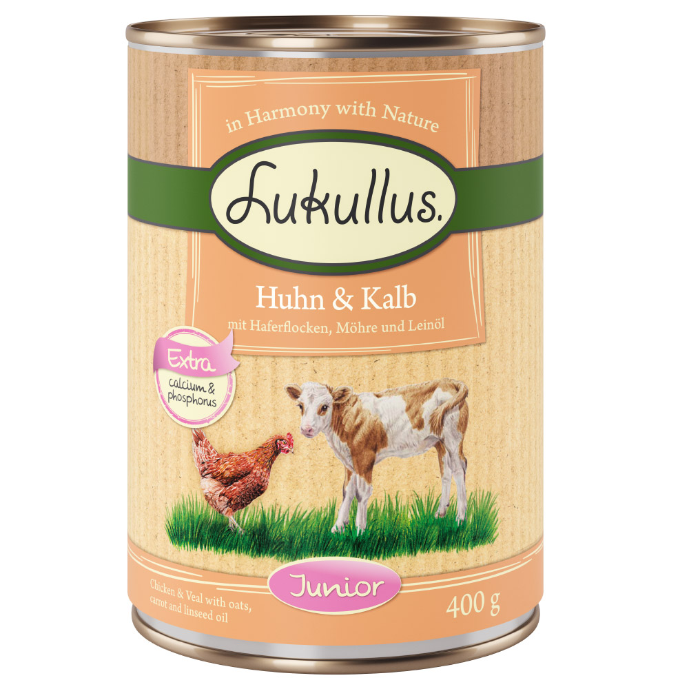 24x400g Junior Kip & Kalf Lukullus Hondenvoer