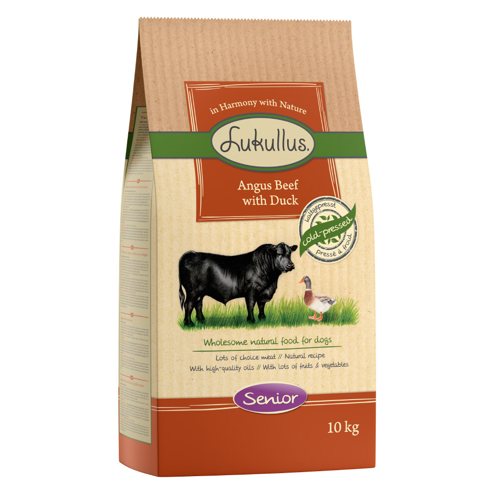 Lukullus Senior Angus Beef met Eend Hondenvoer – Dubbelpak: 2 x 10 kg