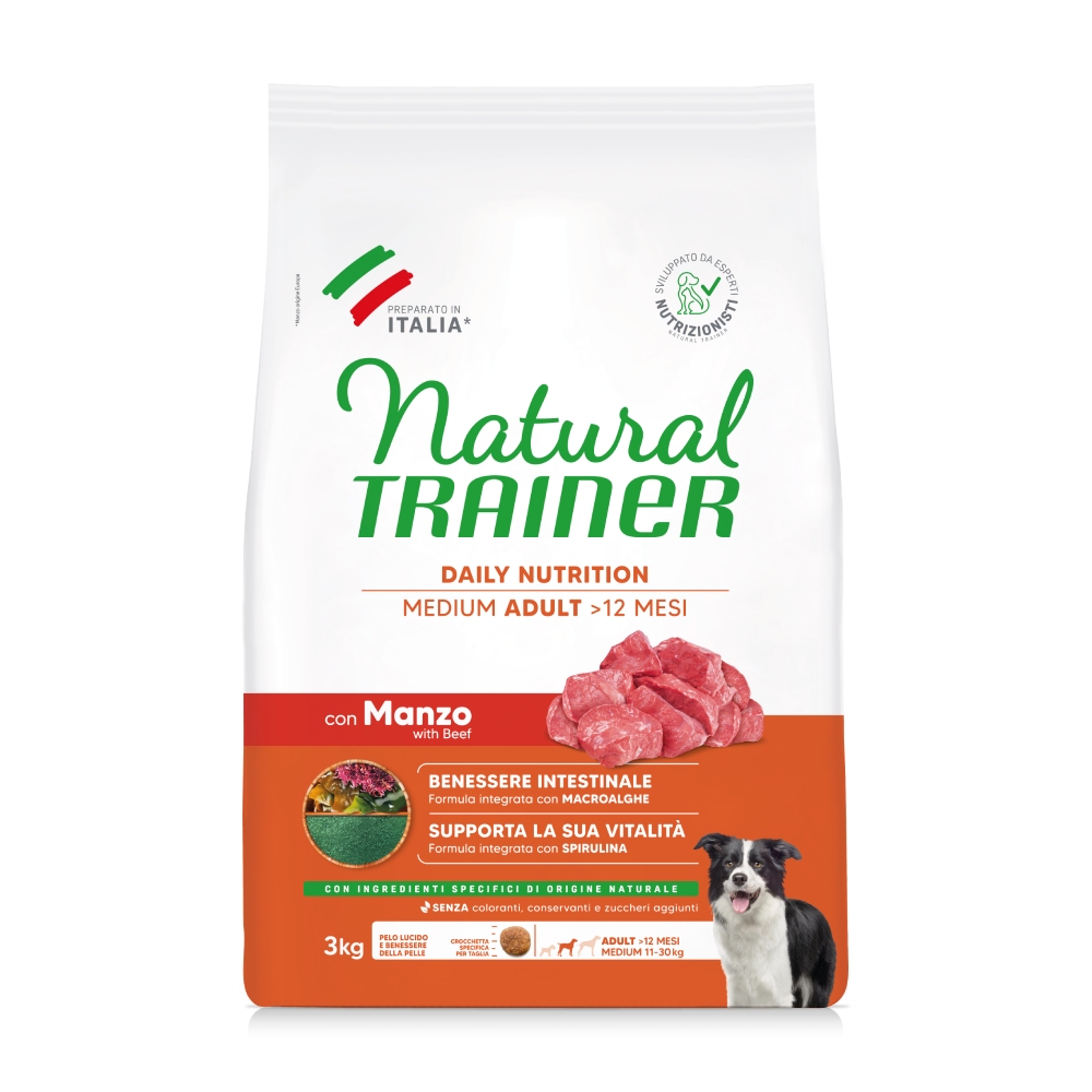 Natural Trainer Volwassen Medium met rundvlees – 3 kg