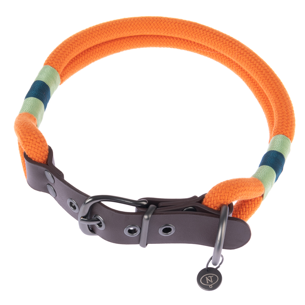 Nomad Tales Spirit Halsband, tangerine – Maat M: 40 – 46 cm Halsomvang, B 35 mm