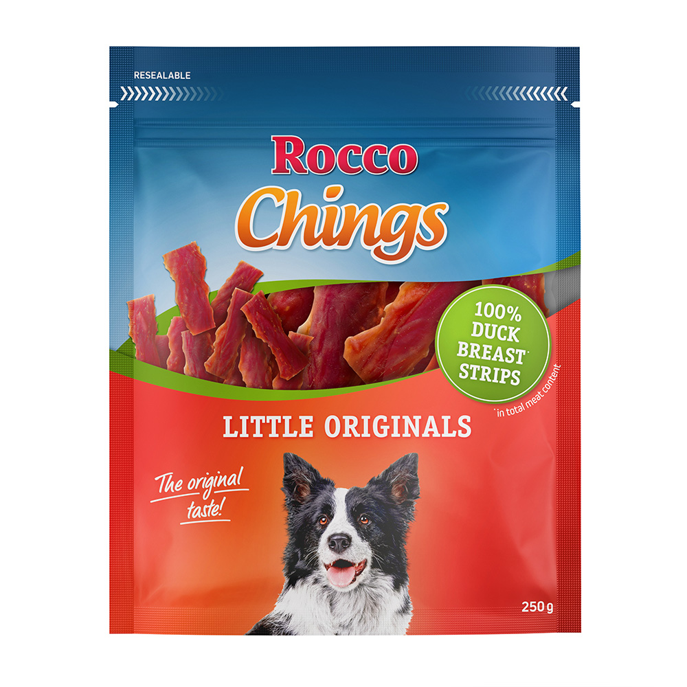 250g Chings – Eendenborst (in korte reepjes) Rocco hondensnack