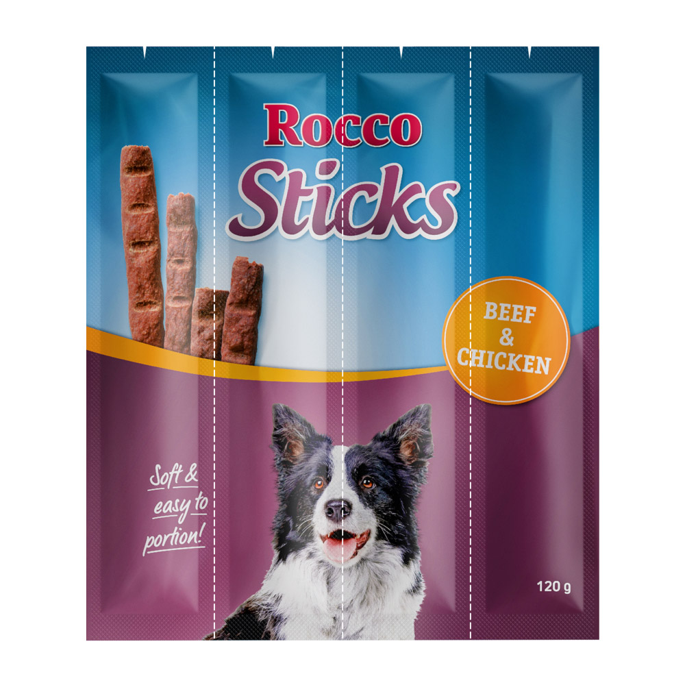 3x120g Sticks Rund & Kip Rocco Hondensnacks