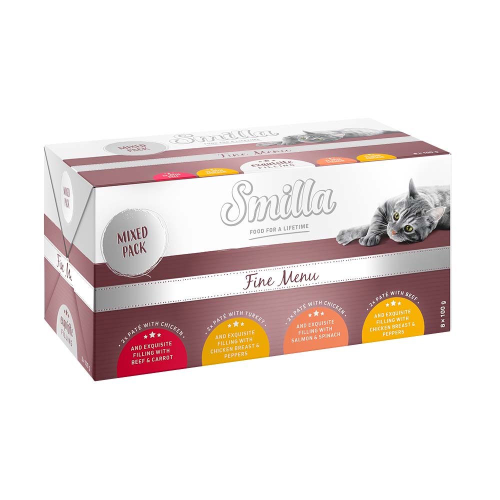 Smilla Fine Menu met Fijnproeversvulling 8 x 100 g – Mixpakket (4 soorten)