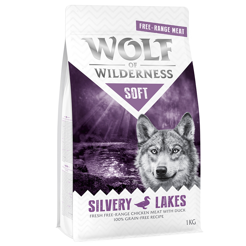 5x1kg Silvery Lakes Scharrelkip & Eend Wolf of Wilderness Soft Hondenvoer